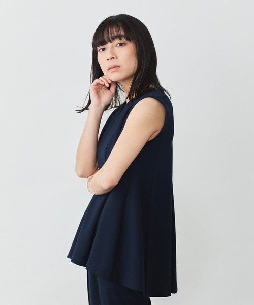 Sirin（シリン）の「≪セットアップ可≫ポンチノースリフレアトップス（Tシャツ/カットソー・レディース・ネイビー/グレー・FREE）」の12枚目の写真