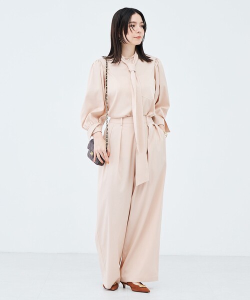 NOLLEY’S Sophi（ノーリーズソフィ）の「《セットアップ対応》ウォッシャブルバイオツイルタックワイドパンツ（その他パンツ・レディース・チャコールグレー/ベビーピンク・38/36/34）」の17枚目の写真