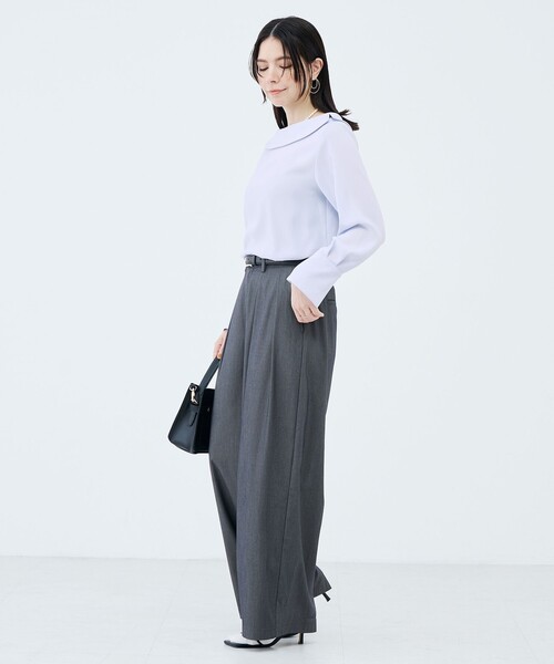 NOLLEY’S Sophi（ノーリーズソフィ）の「《セットアップ対応》ウォッシャブルバイオツイルタックワイドパンツ（その他パンツ・レディース・チャコールグレー/ベビーピンク・38/36/34）」の20枚目の写真