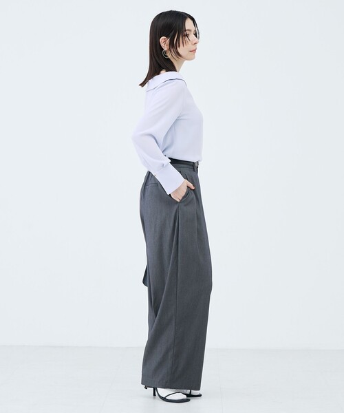 NOLLEY’S Sophi（ノーリーズソフィ）の「《セットアップ対応》ウォッシャブルバイオツイルタックワイドパンツ（その他パンツ・レディース・チャコールグレー/ベビーピンク・38/36/34）」の21枚目の写真
