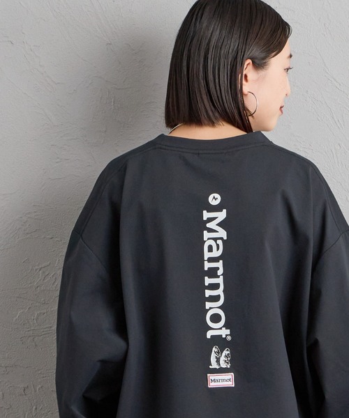 MARMOT（マーモット）の「[Marmot/マーモット] 別注 バーティカルロゴ バックプリントロンT（Tシャツ/カットソー・レディース・ベージュ/ブラック/ホワイト・XL/S/L/M）」の21枚目の写真
