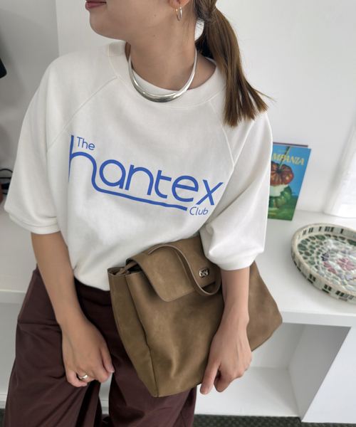 HANDTEX(ハンドテックス)の「別注【HANDTEX/ハンドテックス】for JS S/S ロゴスウェットプルオーバー(Tシャツ/カットソー・レディース・ホワイト/ホワイト系その他/グレー/チャコールグレー・FREE)」の2枚目の写真