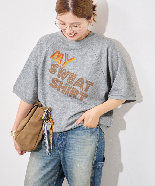 HANDTEX(ハンドテックス)の「別注【HANDTEX/ハンドテックス】for JS S/S ロゴスウェットプルオーバー(Tシャツ/カットソー・レディース・ホワイト/ホワイト系その他/グレー/チャコールグレー・FREE)」の1枚目の写真