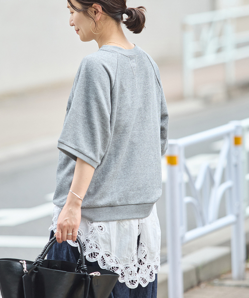 HANDTEX(ハンドテックス)の「別注【HANDTEX/ハンドテックス】for JS S/S ロゴスウェットプルオーバー(Tシャツ/カットソー・レディース・ホワイト/ホワイト系その他/グレー/チャコールグレー・FREE)」の6枚目の写真