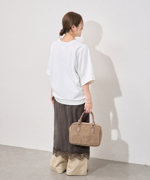 HANDTEX(ハンドテックス)の「別注【HANDTEX/ハンドテックス】for JS S/S ロゴスウェットプルオーバー(Tシャツ/カットソー・レディース・ホワイト/ホワイト系その他/グレー/チャコールグレー・FREE)」の11枚目の写真