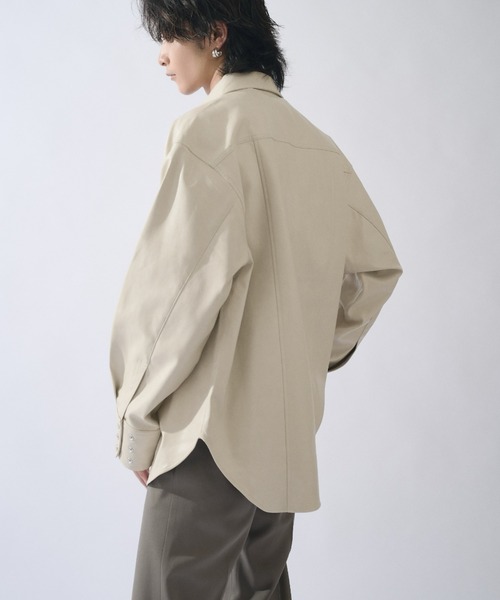 Lui's（ルイス）の「SURJENT ダブルポケットレザーシャツ（シャツ/ブラウス・メンズ・ブラック/アイボリー・1/2）」の16枚目の写真