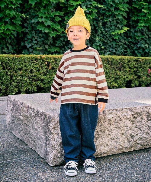 F.O.KIDS(エフオーキッズ)の「いろとりどりのボーダー長袖Tシャツ(Tシャツ/カットソー・キッズ・ブラウン/ブルー/グリーン・130/120/100/110/140/150/80/90)」の5枚目の写真