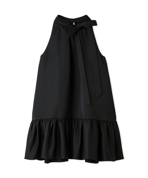SNIDEL(スナイデル)の「サテンリボンミニワンピース(ワンピース・レディース・ドット/ライトブルー/ブラック・1/0)」の2枚目の写真