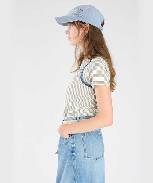 To b. by agnes b.(トゥービーバイアニエスベー)の「ボーダー キャミソール&Tシャツ(Tシャツ/カットソー・レディース・ホワイト・38/40)」の4枚目の写真