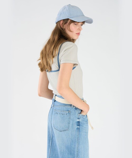 To b. by agnes b.(トゥービーバイアニエスベー)の「ボーダー キャミソール&Tシャツ(Tシャツ/カットソー・レディース・ホワイト・38/40)」の6枚目の写真