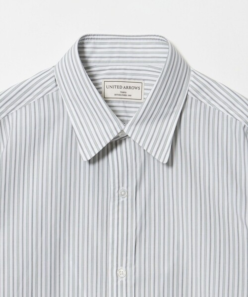 UNITED ARROWS（ユナイテッドアローズ）の「ALBINI オルタネートストライプ ラウンドレギュラーカラー シャツ（シャツ/ブラウス・メンズ・ケリーグリーン・40cm/41cm/38cm/39cm）」の4枚目の写真