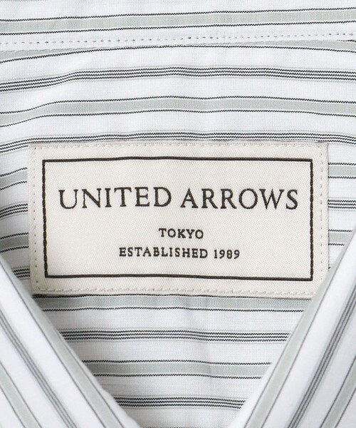 UNITED ARROWS（ユナイテッドアローズ）の「ALBINI オルタネートストライプ ラウンドレギュラーカラー シャツ（シャツ/ブラウス・メンズ・ケリーグリーン・40cm/41cm/38cm/39cm）」の9枚目の写真