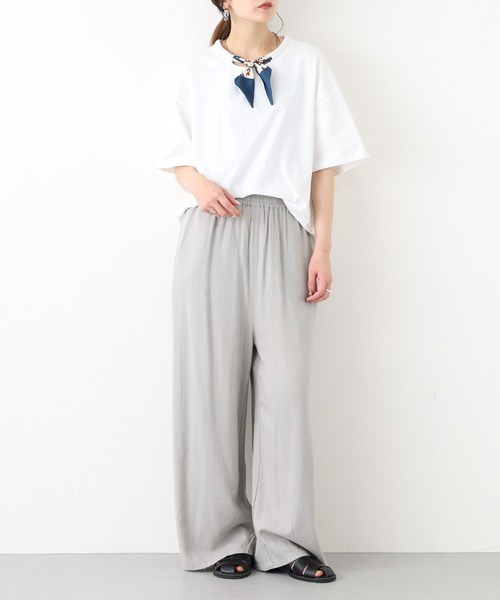 crossi(クロッシー)の「スカーフタイ付コットン半袖Tシャツ(Tシャツ/カットソー・レディース・ホワイト・FREE)」の8枚目の写真