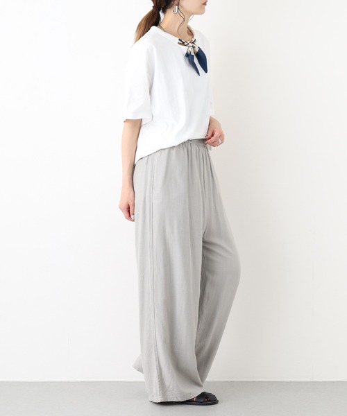 crossi(クロッシー)の「スカーフタイ付コットン半袖Tシャツ(Tシャツ/カットソー・レディース・ホワイト・FREE)」の9枚目の写真