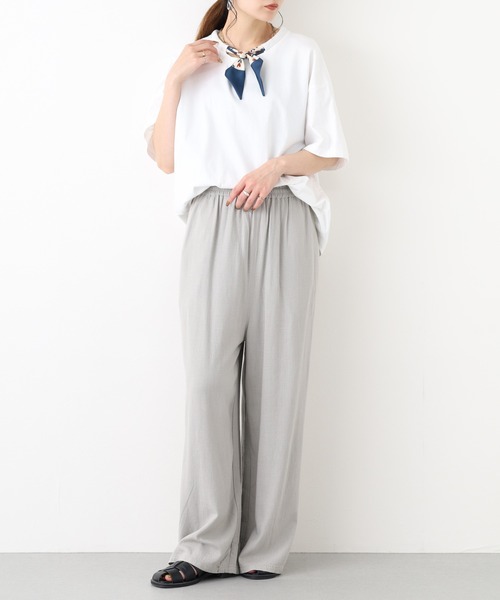 crossi(クロッシー)の「スカーフタイ付コットン半袖Tシャツ(Tシャツ/カットソー・レディース・ホワイト・FREE)」の10枚目の写真