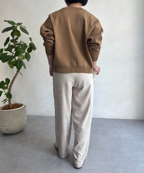 Jena espace merveilleux(ジェナ エスパスメルヴェイユ)の「ベロアイージーパンツ 秋服(その他パンツ・レディース・アイボリー/ブラウン・FREE)」の5枚目の写真