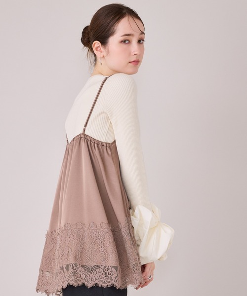 Audie a Muses（オーディアミューズ）の「【モデル美香着用】袖口ボリュームスリーブリブニットプルオーバー（ニット/セーター・レディース・オフホワイト/ブラック・42/38）」の19枚目の写真