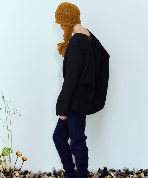 flaeu(フラユ)の「Back Open Gauze Pullover(シャツ/ブラウス・レディース・アイボリー/ブラック・FREE)」の10枚目の写真