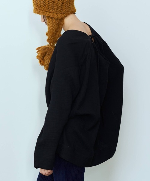 flaeu(フラユ)の「Back Open Gauze Pullover(シャツ/ブラウス・レディース・アイボリー/ブラック・FREE)」の20枚目の写真