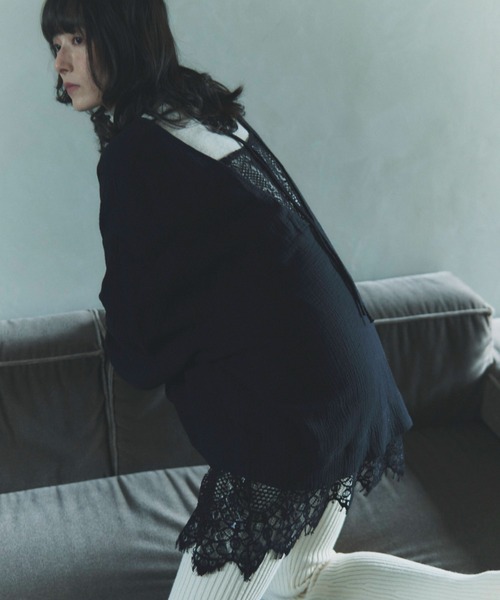 flaeu(フラユ)の「Back Open Gauze Pullover(シャツ/ブラウス・レディース・アイボリー/ブラック・FREE)」の14枚目の写真