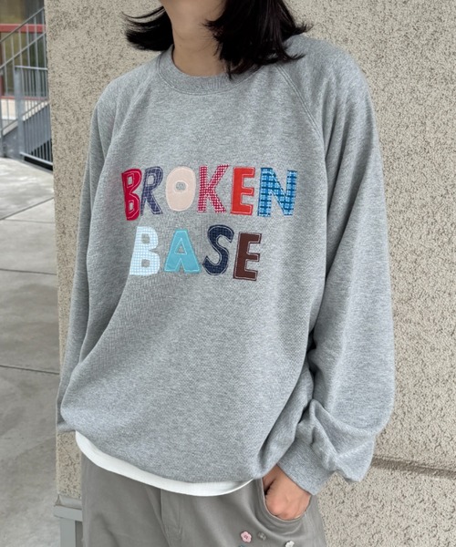 BROKEN BASE（ブロークンベース）の「BROKENBASE Handmade like Patchwork Sweat / BROKENBASE ハンドメイドライクパッチワークスウェット（スウェット・メンズ・ネイビー/グレー/ブラック/イエロー・SMALL/LARGE/MEDIUM）」の3枚目の写真