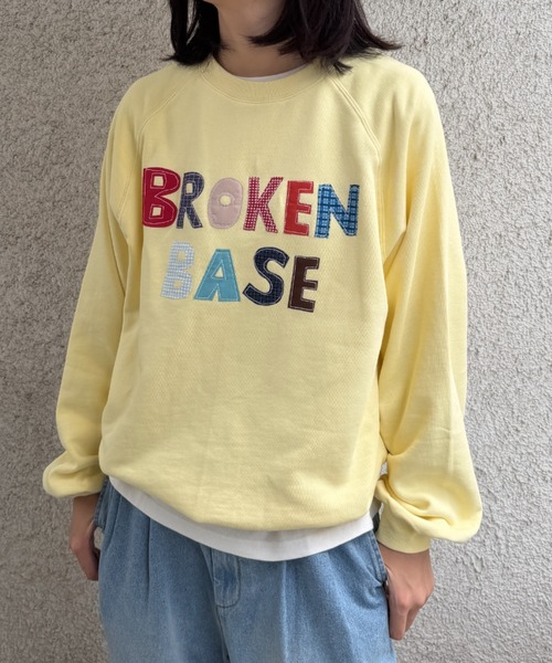 BROKEN BASE（ブロークンベース）の「BROKENBASE Handmade like Patchwork Sweat / BROKENBASE ハンドメイドライクパッチワークスウェット（スウェット・メンズ・ネイビー/グレー/ブラック/イエロー・SMALL/LARGE/MEDIUM）」の4枚目の写真