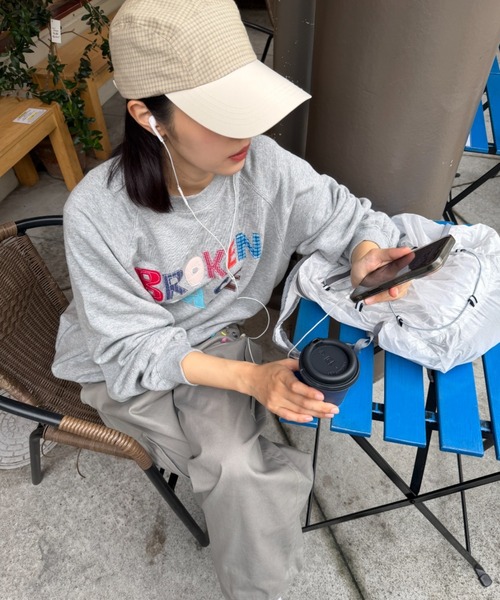 BROKEN BASE（ブロークンベース）の「BROKENBASE Handmade like Patchwork Sweat / BROKENBASE ハンドメイドライクパッチワークスウェット（スウェット・メンズ・ネイビー/グレー/ブラック/イエロー・SMALL/LARGE/MEDIUM）」の8枚目の写真