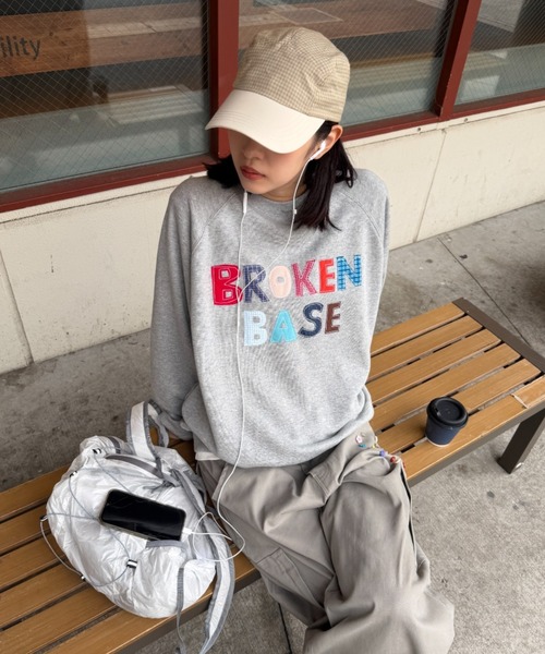 BROKEN BASE（ブロークンベース）の「BROKENBASE Handmade like Patchwork Sweat / BROKENBASE ハンドメイドライクパッチワークスウェット（スウェット・メンズ・ネイビー/グレー/ブラック/イエロー・SMALL/LARGE/MEDIUM）」の9枚目の写真