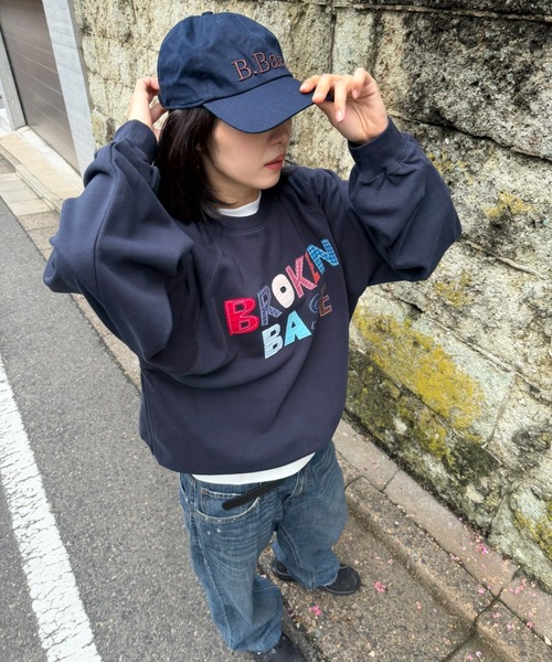 BROKEN BASE（ブロークンベース）の「BROKENBASE Handmade like Patchwork Sweat / BROKENBASE ハンドメイドライクパッチワークスウェット（スウェット・メンズ・ネイビー/グレー/ブラック/イエロー・SMALL/LARGE/MEDIUM）」の14枚目の写真