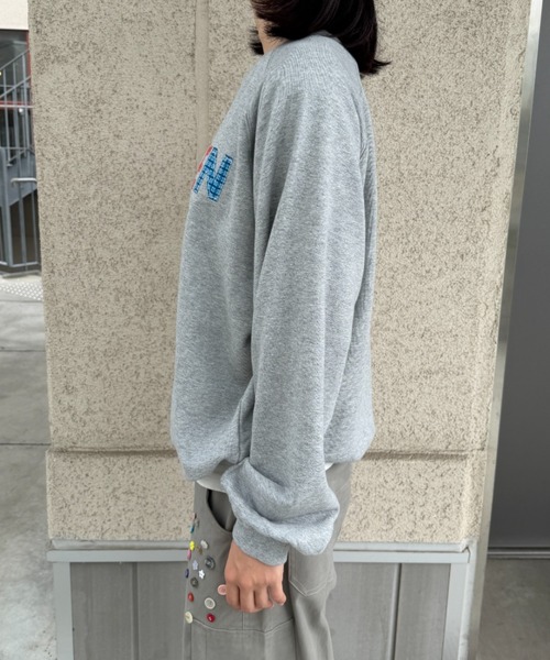 BROKEN BASE（ブロークンベース）の「BROKENBASE Handmade like Patchwork Sweat / BROKENBASE ハンドメイドライクパッチワークスウェット（スウェット・メンズ・ネイビー/グレー/ブラック/イエロー・SMALL/LARGE/MEDIUM）」の12枚目の写真