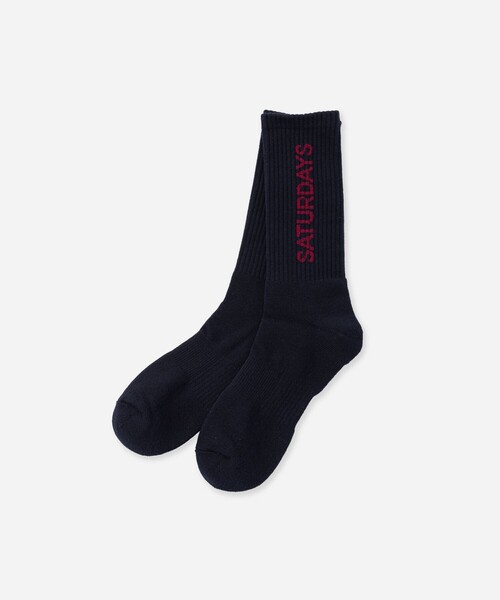Saturdays NYC(サタデーズ ニューヨークシティ )の「Logo Sock(ソックス/靴下・メンズ・オフホワイト/ネイビー・FREE)」の2枚目の写真