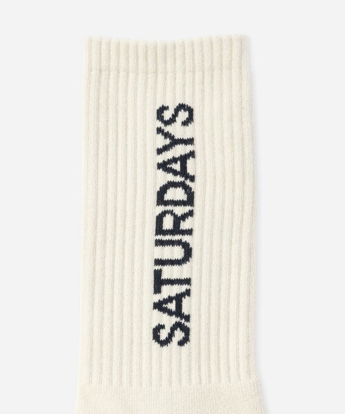 Saturdays NYC(サタデーズ ニューヨークシティ )の「Logo Sock(ソックス/靴下・メンズ・オフホワイト/ネイビー・FREE)」の6枚目の写真