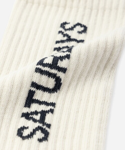 Saturdays NYC(サタデーズ ニューヨークシティ )の「Logo Sock(ソックス/靴下・メンズ・オフホワイト/ネイビー・FREE)」の4枚目の写真