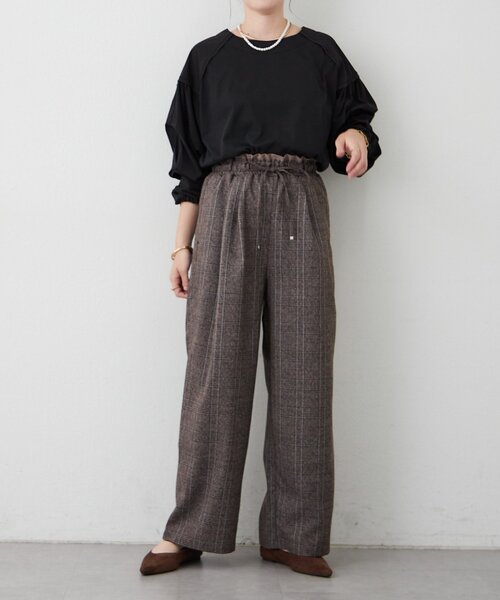 Remind me and forever(リマインドミーアンドフォーエバー)の「【WEB限定】アソート布帛袖プルオーバー(Tシャツ/カットソー・レディース・ホワイト系その他/ブラック/オフホワイト/ブラック系その他・FREE)」の11枚目の写真