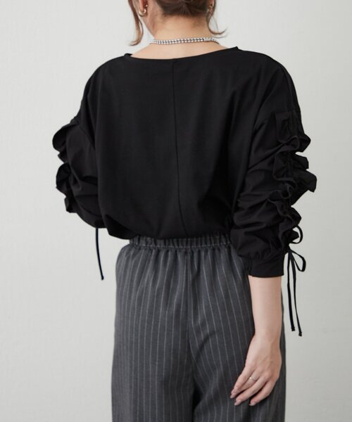Remind me and forever(リマインドミーアンドフォーエバー)の「【WEB限定】アソート布帛袖プルオーバー(Tシャツ/カットソー・レディース・ホワイト系その他/ブラック/オフホワイト/ブラック系その他・FREE)」の20枚目の写真