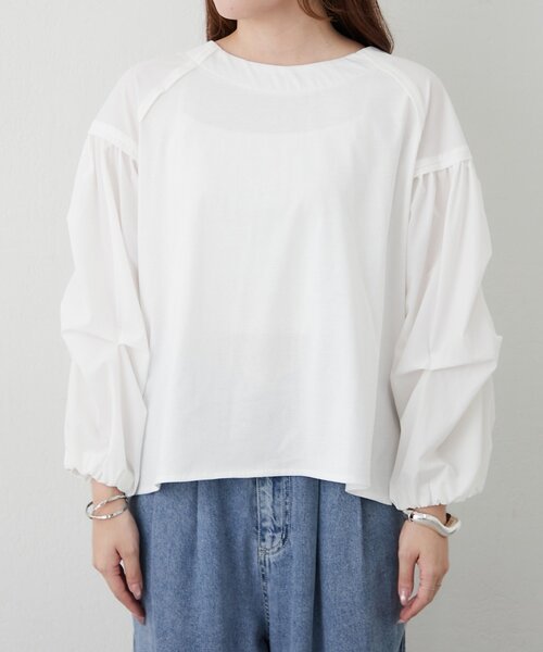 Remind me and forever(リマインドミーアンドフォーエバー)の「【WEB限定】アソート布帛袖プルオーバー(Tシャツ/カットソー・レディース・ホワイト系その他/ブラック/オフホワイト/ブラック系その他・FREE)」の22枚目の写真