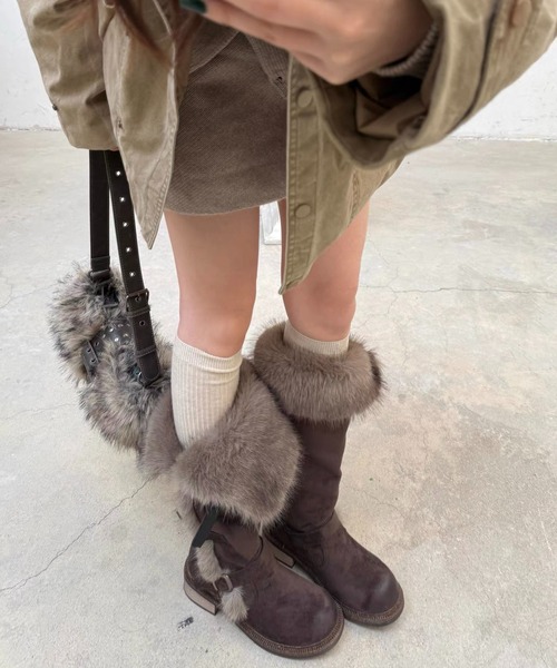 AsRiRe(アスリレイ)の「26aw 2WAYファー折り返しベルトロングブーツ(ブーツ・レディース・ベージュ/ブラウン・L/M/S)」の13枚目の写真