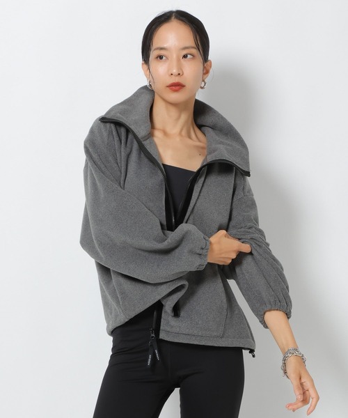 HEREIAM(ヘレイアム)の「【HEREIAM】フリースZIP UP(ブルゾン・レディース・ブラック/グレー・FREE)」の2枚目の写真