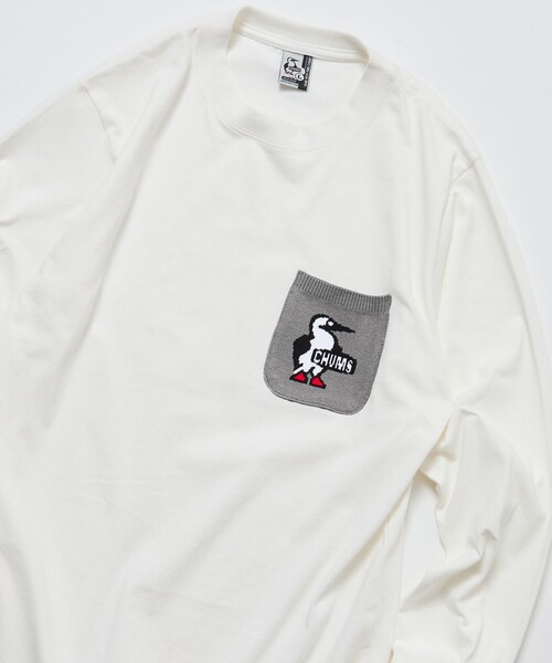 CHUMS(チャムス)の「CHUMS/チャムス 別注 ニットポケット ロングスリーブ クルーネック Tシャツ(Tシャツ/カットソー・メンズ・ネイビー/ホワイト/ベージュ/ブラック・LARGE/MEDIUM/SMALL/X-LARGE)」の6枚目の写真