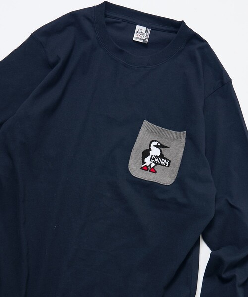 CHUMS(チャムス)の「CHUMS/チャムス 別注 ニットポケット ロングスリーブ クルーネック Tシャツ(Tシャツ/カットソー・メンズ・ネイビー/ホワイト/ベージュ/ブラック・LARGE/MEDIUM/SMALL/X-LARGE)」の14枚目の写真