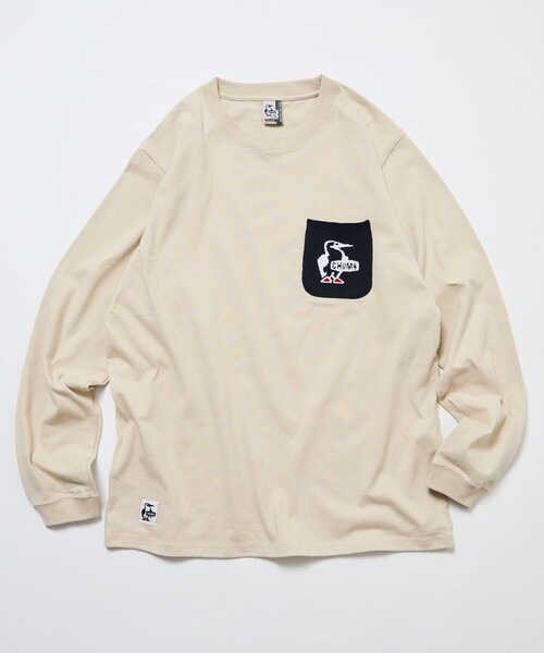 CHUMS(チャムス)の「CHUMS/チャムス 別注 ニットポケット ロングスリーブ クルーネック Tシャツ(Tシャツ/カットソー・メンズ・ネイビー/ホワイト/ベージュ/ブラック・LARGE/MEDIUM/SMALL/X-LARGE)」の15枚目の写真