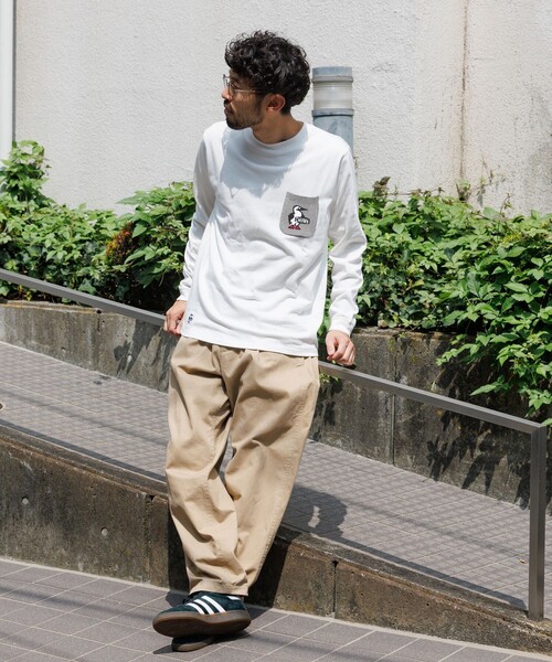 CHUMS(チャムス)の「CHUMS/チャムス 別注 ニットポケット ロングスリーブ クルーネック Tシャツ(Tシャツ/カットソー・メンズ・ネイビー/ホワイト/ベージュ/ブラック・LARGE/MEDIUM/SMALL/X-LARGE)」の16枚目の写真