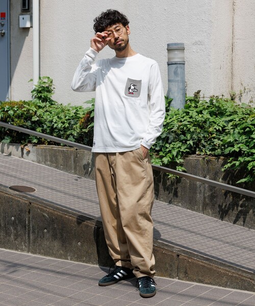 CHUMS(チャムス)の「CHUMS/チャムス 別注 ニットポケット ロングスリーブ クルーネック Tシャツ(Tシャツ/カットソー・メンズ・ネイビー/ホワイト/ベージュ/ブラック・LARGE/MEDIUM/SMALL/X-LARGE)」の17枚目の写真
