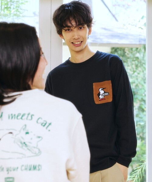 CHUMS(チャムス)の「CHUMS/チャムス 別注 ニットポケット ロングスリーブ クルーネック Tシャツ(Tシャツ/カットソー・メンズ・ネイビー/ホワイト/ベージュ/ブラック・LARGE/MEDIUM/SMALL/X-LARGE)」の21枚目の写真