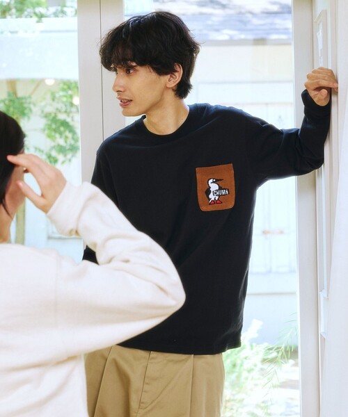 CHUMS(チャムス)の「CHUMS/チャムス 別注 ニットポケット ロングスリーブ クルーネック Tシャツ(Tシャツ/カットソー・メンズ・ネイビー/ホワイト/ベージュ/ブラック・LARGE/MEDIUM/SMALL/X-LARGE)」の22枚目の写真