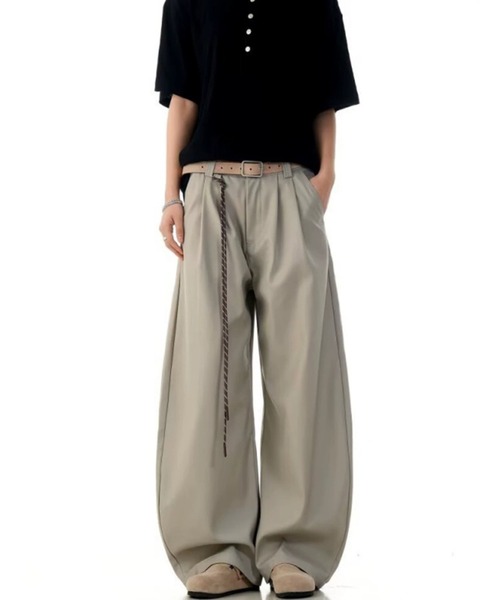 WYZ wear(ダブリューワイジィーウェア)の「タックワイドバギーパンツ/ユニセックス(その他パンツ・メンズ・ライトベージュ/ブラック・M/L/XL)」の17枚目の写真