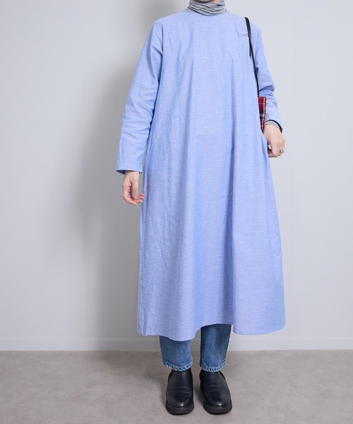 vent blanc(ヴァンブラン)の「ヴァンブラン vent blancラウンドネック2WAY テントワンピース(ワンピース・レディース・ベージュ/ブルー/ストライプ・FREE)」の11枚目の写真