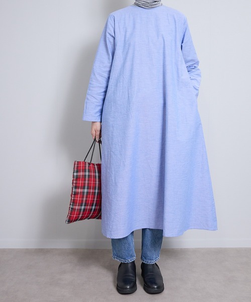 vent blanc(ヴァンブラン)の「ヴァンブラン vent blancラウンドネック2WAY テントワンピース(ワンピース・レディース・ベージュ/ブルー/ストライプ・FREE)」の12枚目の写真
