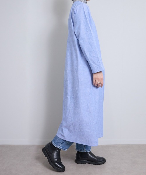 vent blanc(ヴァンブラン)の「ヴァンブラン vent blancラウンドネック2WAY テントワンピース(ワンピース・レディース・ベージュ/ブルー/ストライプ・FREE)」の15枚目の写真