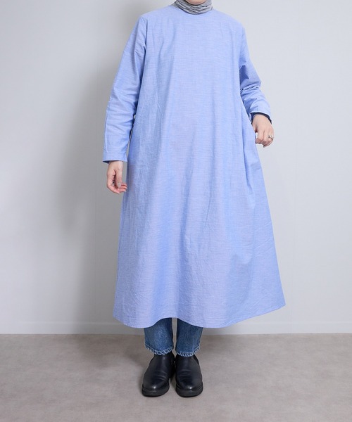 vent blanc(ヴァンブラン)の「ヴァンブラン vent blancラウンドネック2WAY テントワンピース(ワンピース・レディース・ベージュ/ブルー/ストライプ・FREE)」の16枚目の写真